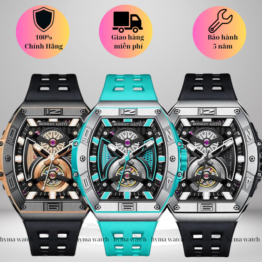 Đồng hồ Nam cao cấp Bonest Gatti BG5701 Automatic Bảo hành 5 năm Hyma Watch