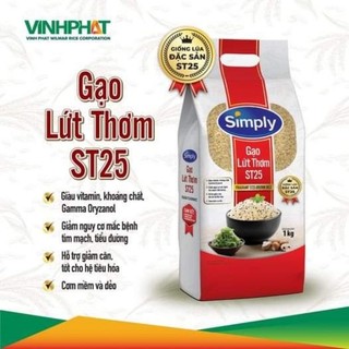 1kg gạo lứt st25 simply hỗ trợ giảm cân tìm mạch tiểu đường