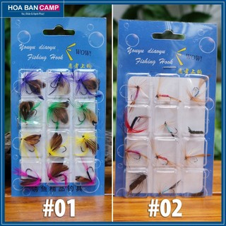 Vỉ 12 Mồi Fly Câu Mương, Thiểu, Rô Phi