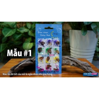 Vỉ 12 Mồi Fly Câu Mương, Thiểu, Rô Phi