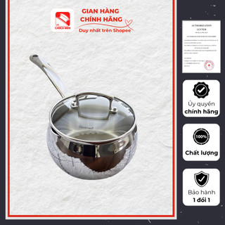 Quánh inox Chockmen 8-10-12-14-16cm quánh sữa nồi nấu cháo quấy bột chống dính cho bé
