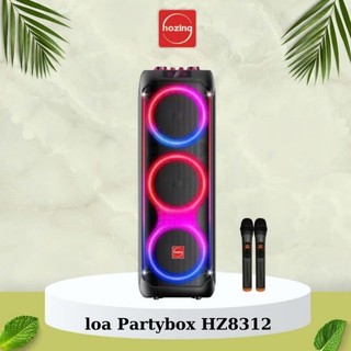 Loa kéo karaoke partybox hozing 8312 , bass 20 tặng kèm 2 micro uhf không dây chính hãng