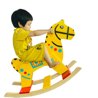 Ngựa bập bênh bằng gỗ loại to tiêu chuẩn chất lượng, đồ chơi bập bênh ngựa vận động thể chất cho bé