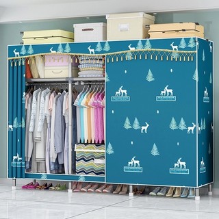 Tủ quần áo vải khung gỗ 1m3 khung gỗ 3 buồng cỡ lớn bọc nhựa chống ẩm mốc