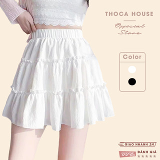 Chân váy dáng ngắn xoè tầng phối kiểu THOCA HOUSE váy nữ sinh xinh xắn, dễ phối đồ