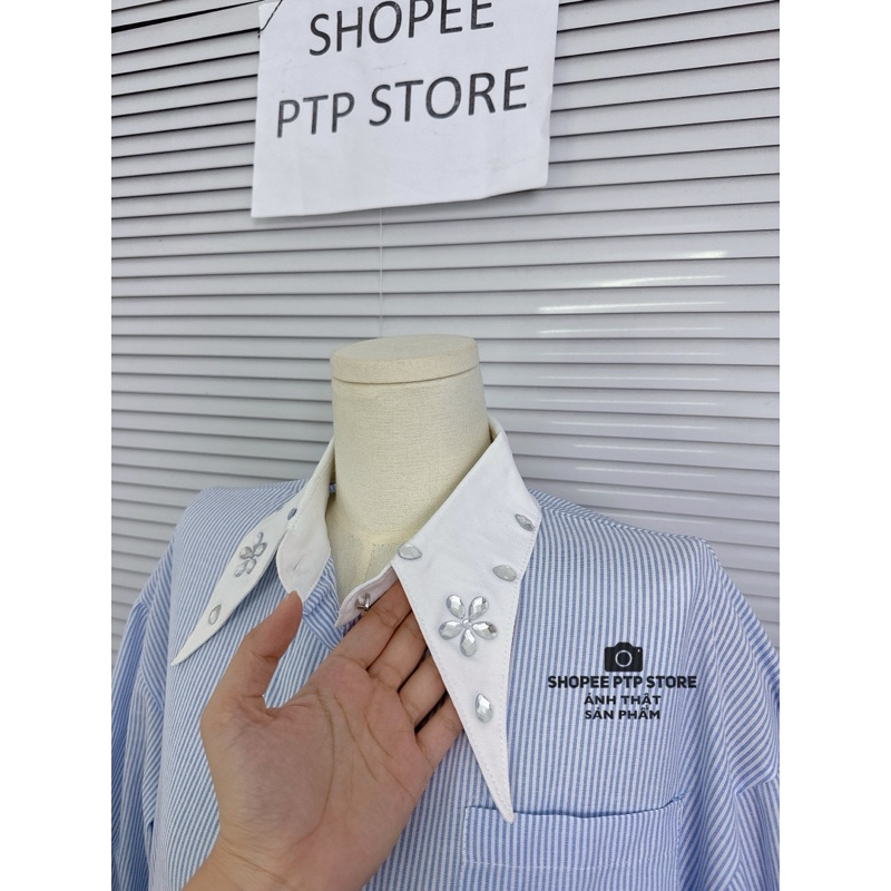 [V1.793] Váy Sơmi Kẻ Babydoll Cổ Đá Phối Chân Bèo Tầng Pha Ren Siêu Xinh | BigBuy360 - bigbuy360.vn