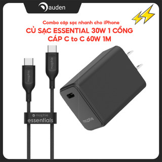 Combo sạc nhanh MOPHIE PD GaN 30W cho IP/tablet táo/ cáp C to L/ Cáp C to C - BH chính hãng