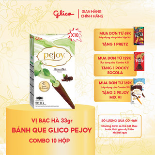 Combo 10 hộp Bánh que nhân kem Glico Pejoy vị Choco Mint 33gr