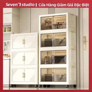 Tủ gấp Tủ nhựa không cần lắp đặt Bàn đầu giường đa năng cho phòng khách và phòng ngủ Lớp 5/6 50cm