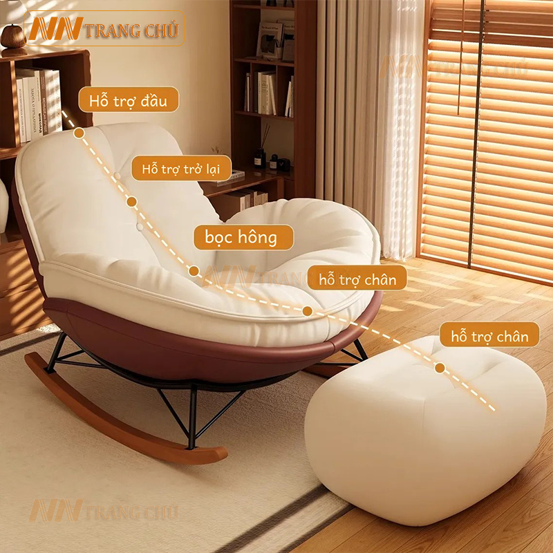 (Hàng xưởng bán buôn) Ghế Bập Bênh Nghỉ Ngơi Thư Giãn Hình Quả Trứng PENGUIN Có Kèm Đôn | BigBuy360 - bigbuy360.vn