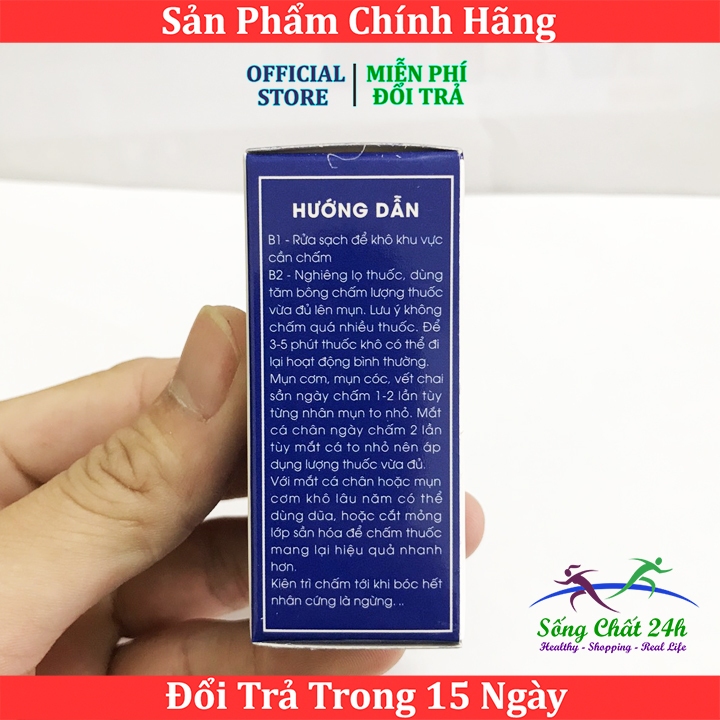 LỌ CHẤM MỤN CÓC, MỤN CƠM, VẾT CHAI SẦN MẮT CÁ CHÂN VIỆN DA LIỄU HCM