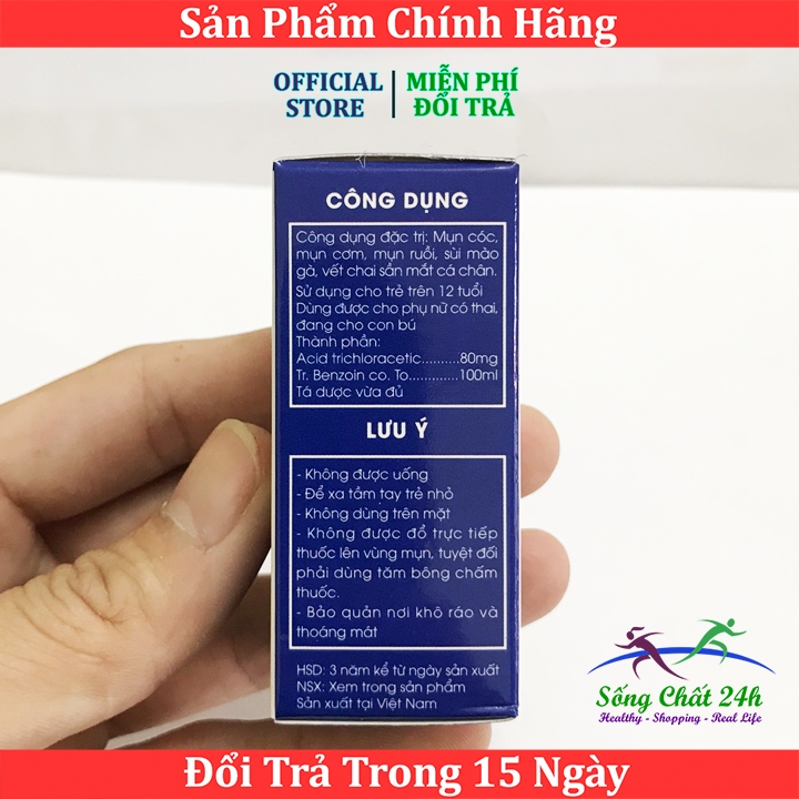 LỌ CHẤM MỤN CÓC, MỤN CƠM, VẾT CHAI SẦN MẮT CÁ CHÂN VIỆN DA LIỄU HCM