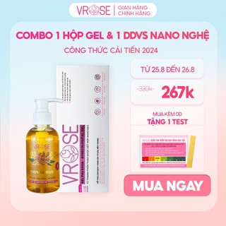 Combo gel phụ khoa nano và dung dịch vệ sinh nano nghệ Vrose