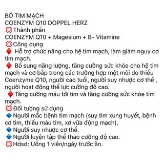 ( HÀNG NỘI ĐỊA ĐỨC CÓ BILL )Chăm sóc cơ thể chăm sóc tim của dopp