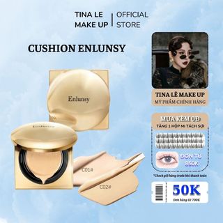 Cushion Enlunsy Caviar Glowing Phấn nước mỏng nhẹ, căng bóng tự nhiên, che khuyết điểm, làm đều màu da - Tina Le MakeUp