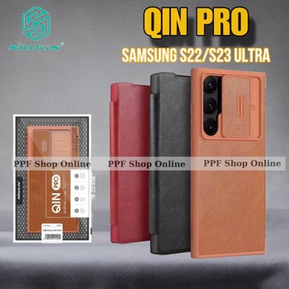 Nillkin QIN Pro – Bao da ví cái thẻ cho Samsung S23 Ultra, S22 Ultra , Ốp ví cài thẻ kèm lắp trượt bảo vệ camera