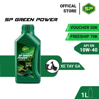 Dầu nhớt xe ga saigon petro - sp green power scooter plus 10w40, api sn, dầu tổng hợp 100%
