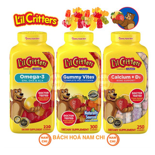 KẸO DẺO L'IL CRITTERS BỔ SUNG OMEGA-3 DHA MULTIVITAMIN VITES CALCIUM D3 (CHUẨN COSTCO USA)
