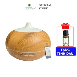 Máy xông tinh dầu khuếch tán phun sương tạo ẩm bí ngô tặng kèm điều khiển đèn led 7 màu