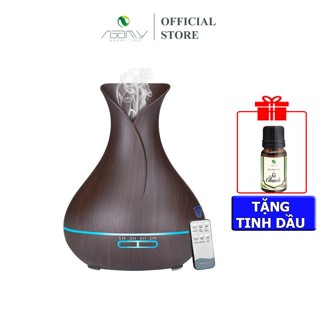 Máy xông tinh dầu phun sương tạo ẩm khuếch tán Tulip dung tích 550ml, có điều khiển, đèn led 7 màu