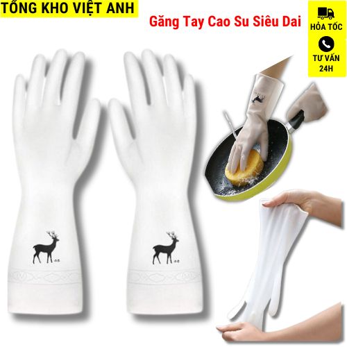 Găng Tay Cao Su Siêu Dai, Rửa Chén Bát, Giặt Giũ, Cọ Rửa Toilet, An Toàn Vệ Sinh Bàn Tay, Không Mùi.
