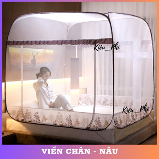 Mùng chụp tự bung đỉnh vuông  KIỀU PHI - Màn ngủ chụp tự bung gấp gọn 1m2 1m6 1m8 2m2 không đáy