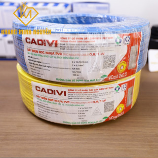 Dây điện cadivi đôi 2x0.5mm - 0,6/1kv cuộn 100m - hàng chính hãng cadivi - lõi đồng nguyên chất 100%