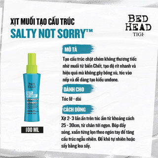 Keo Xịt Muối Khoáng  Salty Not Sorry Tigi Bed Head 100ml