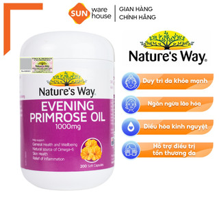 Viên Uống Hỗ Trợ Cân Bằng Nội Tiết Tố Nữ Nature's Way Evening Primrose Oil 200 Viên