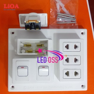 Bảng Điện Nổi LiOA 15A Có 3 Ổ Cắm + 2/3 Công Tắc