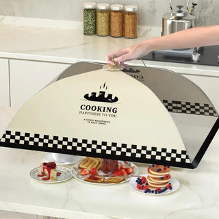 Lồng bàn đậy thức ăn gấp gọn thoáng khí chống côn trùng - lồng bàn vải gấp gọn đậy thức ăn