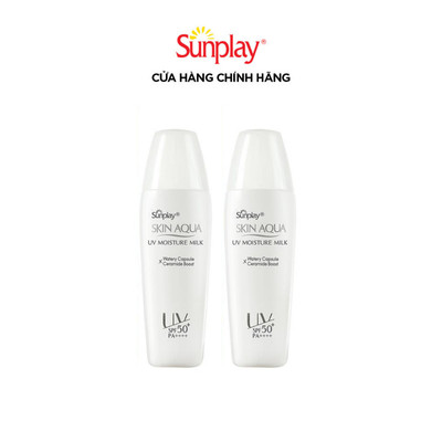 [VB] Combo 2 x Kem chống nắng Skin Aqua dưỡng ẩm, dạng sữa dùng hàng ngày Sunplay Skin UV Moisture SPF 50, PA++++ 30g