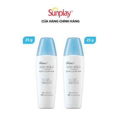 [VB]Combo 2 Sữa chống nắng Skin Aqua cho da mụn dùng hàng ngày Sunplay Skin Aqua Acne Clear Eco Việt NamSPF 50,PA++++25g