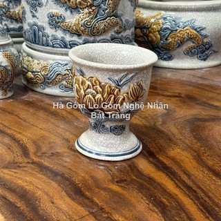 Đồ thờ cúng ly chén bát đựng phật thủ men rạn đắp nổi bát tràng cao cấp