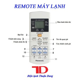 Remote máy lạnh dành cho Panasonic