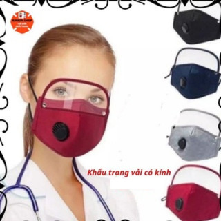 Khẩu trang vải cotton 5 lớp có van thở 1 chiều chống bụi mịn, tái sử dụng nhiều lần