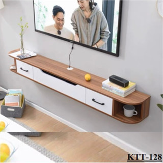 Kệ tivi treo tường KTT-128(lắp sẵn) cho phòng khách, phòng ngủ, kệ decor .Gỗ MDF lõi xanh chống ẩm nhập khẩu Thái Lan