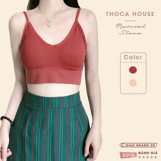Áo bra dây hở lưng 367 thun gân co giãn THOCA HOUSE có mút đệm đường may chắc chắn nhập khẩu cao cấp