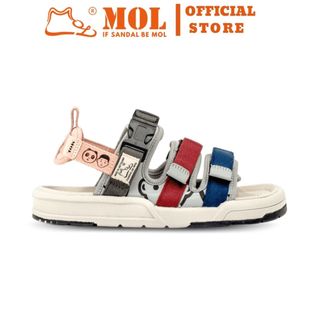 Sandal nữ MOL 3 quai ngang MS1801R màu đỏ