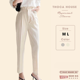 XẢ HÀNG - Quần baggy nữ công sở li kiểu trơn nhiều màu THOCA HOUSE quần tây nữ chuẩn form tôn dáng