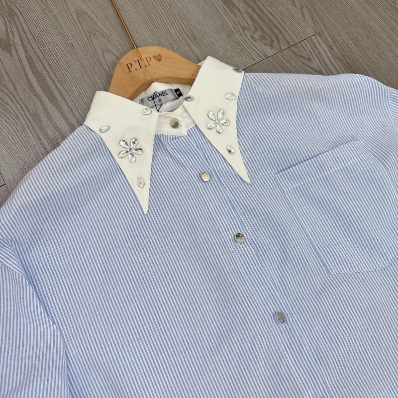 [V1.793] Váy Sơmi Kẻ Babydoll Cổ Đá Phối Chân Bèo Tầng Pha Ren Siêu Xinh | BigBuy360 - bigbuy360.vn