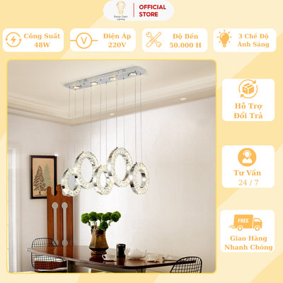 Đèn Thả Trần Energy Green Lighting 5 Vòng Tròn Pha Lê CD-107 - Trang Trí Phòng Khách / Phòng Ăn