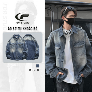 Áo khoác jean nam nữ overshirt , áo khoác oversize unisex denim sm004