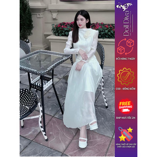 Set Áo Tơ Mix Chân Váy Doll Diva Thiết Kế Hoa Cuộn Chuẩn Phom Lên Dáng Sang Trọng Lịch Sự S1298