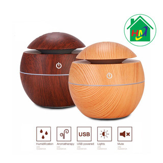 Đèn Khuếch Tán Tinh Dầu Vân Gỗ Mini