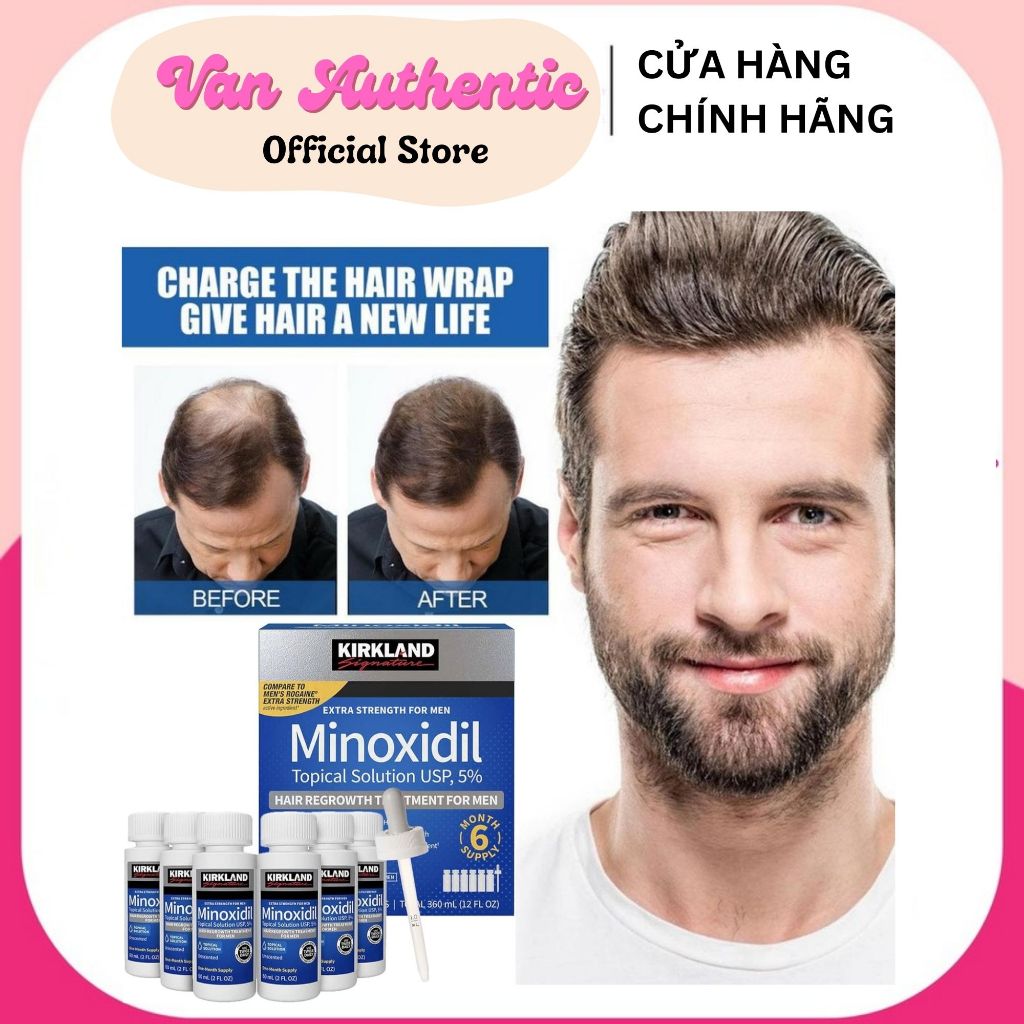 Minoxidil 5% Kirkland dung dịch mọc râu và tóc hiệu quả của Mỹ