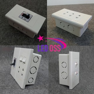 Combo ổ cắm điện LiOA có công tắc và cầu dao chống quá tải LẮP ÂM TƯỜNG [đã bao gồm đế]. Hàng chính hãng