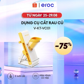 Dụng Cụ Cắt Lát Rau Củ, Thái Thịt Đông Lạnh Eroc V-KT-VC01 Có Hộp Nắp Đậy Chứa Rau Củ VEGETALBE SLICER - Hàng Chính Hãng