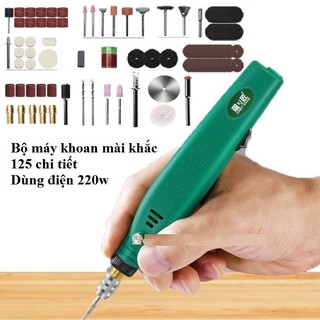 Máy khoan điện cầm tay mini siêu khỏe 220V Một bộ Dụng cụ cắt mài đánh bóng cầm tay. v201 -105