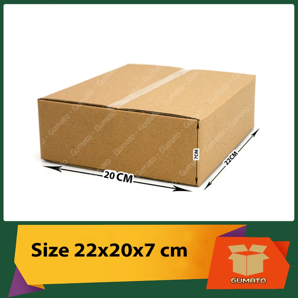 Size 22x20x7 cm, hộp giấy thùng carton gói hàng tại Gumato (Mã số P48)